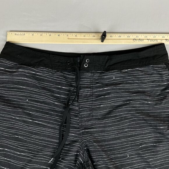 Billabong Swim Trunks Board Shorts Men’s 38 Black White Striped Skater Grunge - Picture 8 of 16
